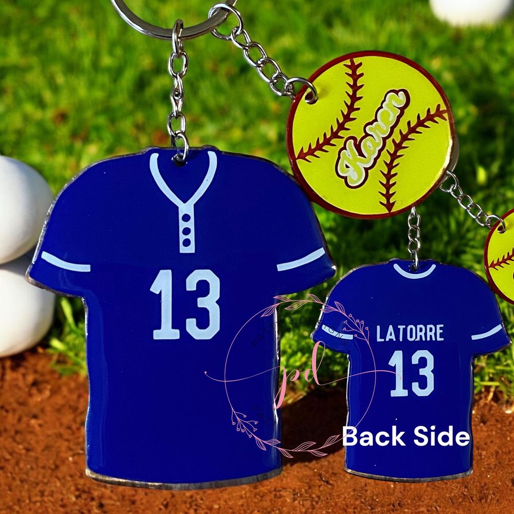 Softball Jersey and Softball Keychain