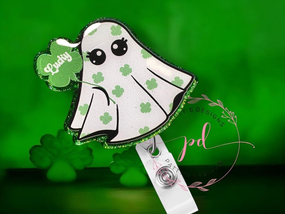 St Patrick’s Day Ghost Badge Reel, Badge Holder, ID Holder, ...