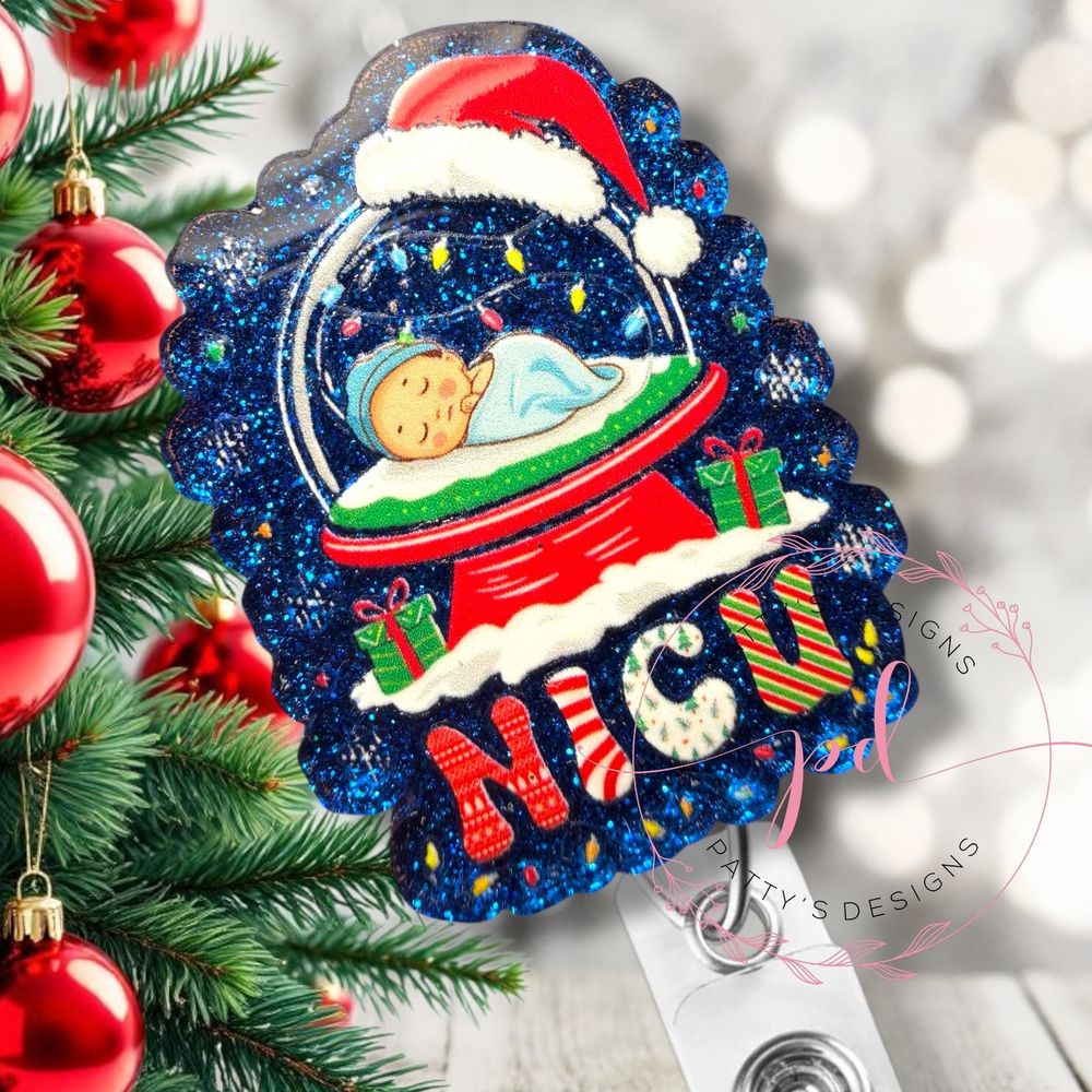 Baby Snow Globe, NICU Nurse Badge Reel, Badge Holder, Nursey...
